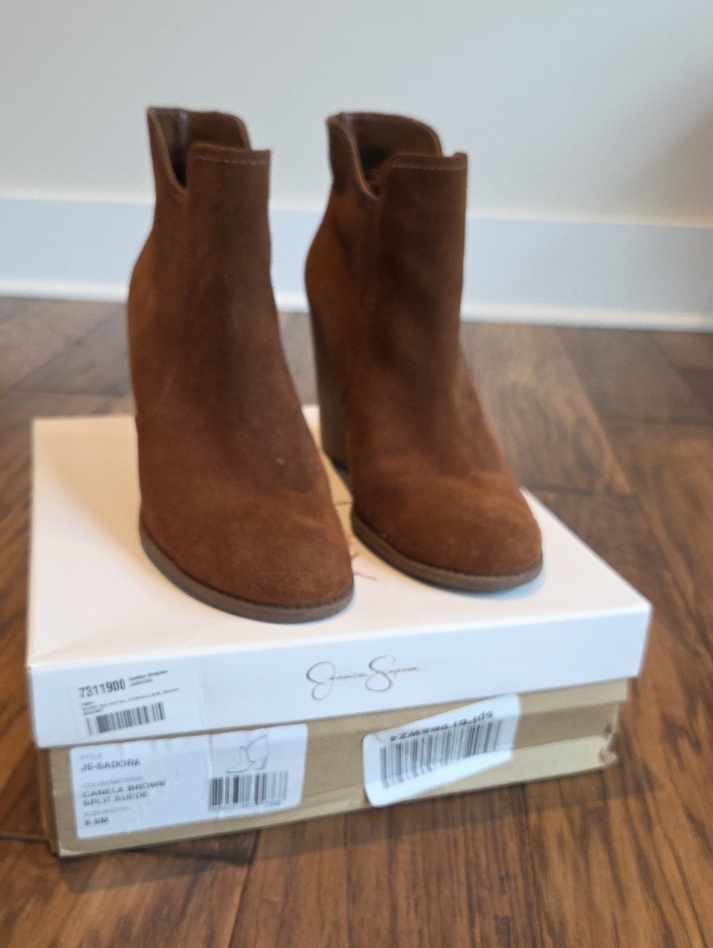 Jessica Simpson Chestnut Suede Ankle Booties